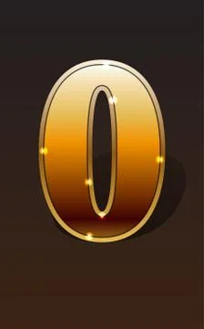 Golden numbers set Stock Illustration