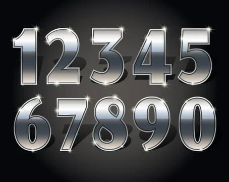 Golden numbers set Stockillustratie