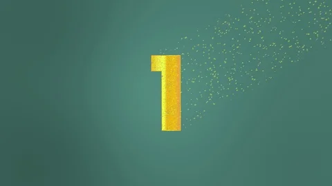 Golden Numbers Wind Dissolve Counting Up 1 to 5 Video stock 102355115