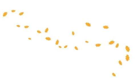 Golden oak tree leaves floating in air illustration Stock Illustration