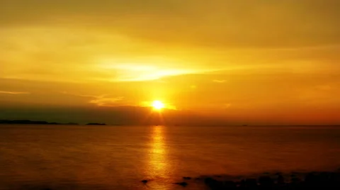 Golden ocean sunset Video stock 39959080