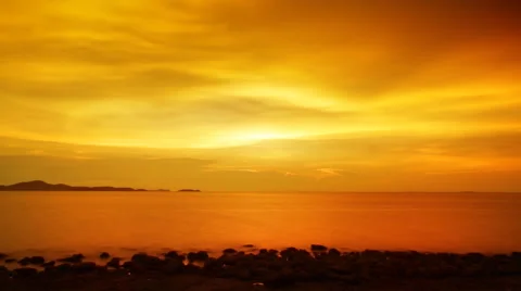 Golden ocean sunset HD Stock Footage 52631789