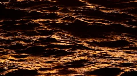 Golden Ocean Waves at Sunset Stock Footage 10731934