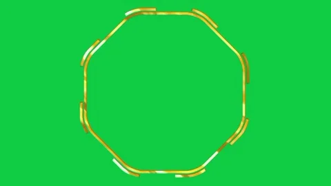 Golden octagonal geometric. Vídeo Stock 329393709