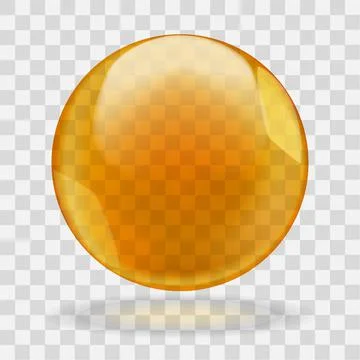 Golden oil translucent bubble or round drop with transparency Stock Illustration
