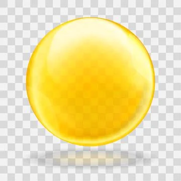 Golden oil translucent bubble or round drop with transparency Stock Illustration