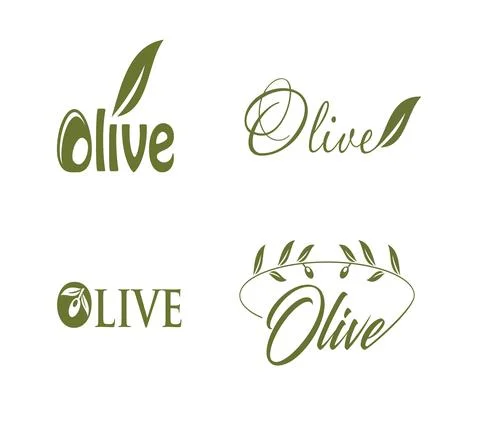 Golden Olive Monogram Logo Stock Illustration