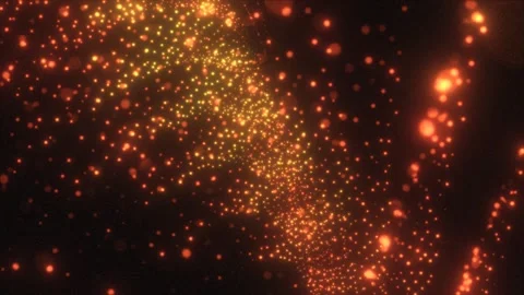 Golden Orange Glowing Particle Wave Background Abstract Loop Stock Footage 337818052