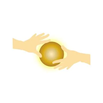 Golden orb hands Illustrazione stock