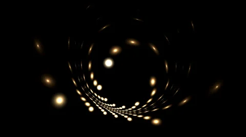 Golden orbs of light rotating Stock Footage 36602263