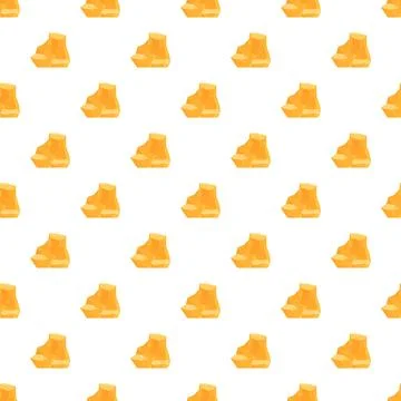 Golden ore nuggets seamless pattern on white background Stock Illustration