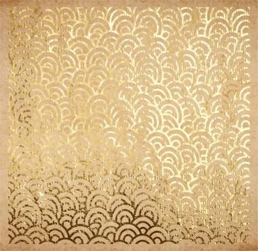 Golden oriental ancient pattern on old paper Stock Illustration