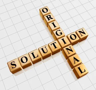 Golden original solution like crossword Stock Illustration