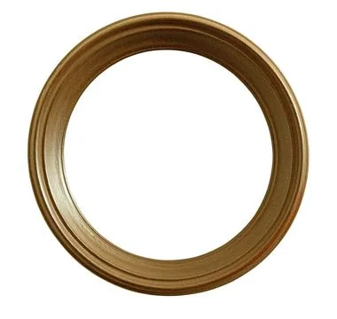 Golden ornate round frame with empty space Stock Photos