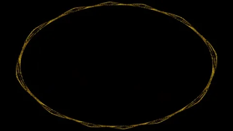 Golden Oval Frame on Black Background Stock Footage 284407922