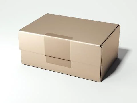 Golden package. 3d rendering Foto stock