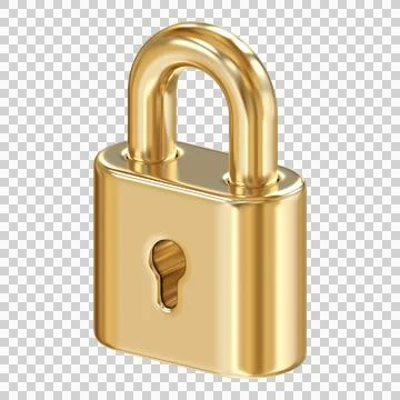 Golden padlock icon, symbolizing security, privacy, and premium protection Stock Illustration
