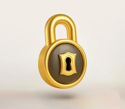 Golden Padlock vector 3d Icon Illustrazione stock