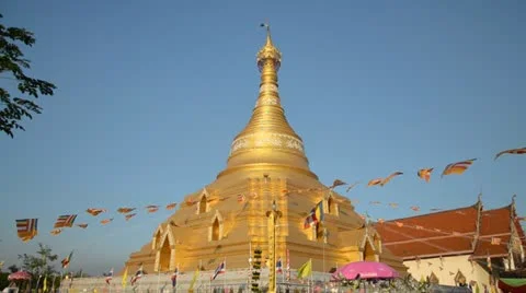 Golden pagoda Stock Footage 10809617
