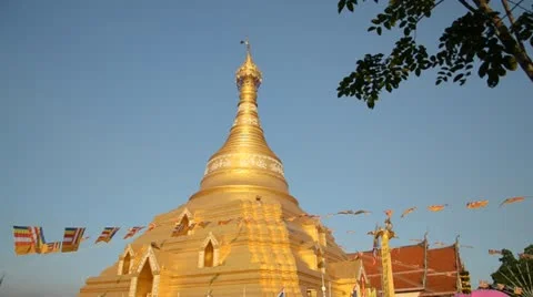 Golden pagoda Stock Footage 10809625