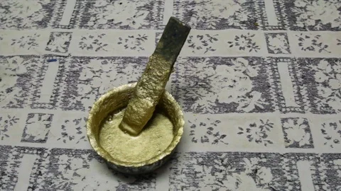 Golden paint Stock Footage 123422120