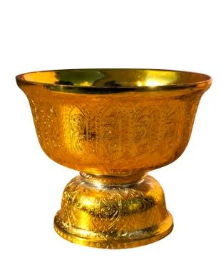 Golden pan close up Stock Photos