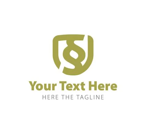 Golden paragraph on the shield. Ready logo for lawyer Stock Illustration