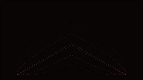 Golden Parametric Wave Lines Morphing on Black Background in 4K Video stock 345099547