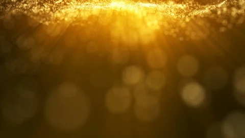 Golden particale sparks falling down, celebration with light.Camera fly through Stock Footage 109494403