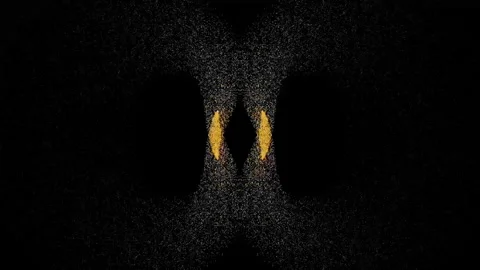 Golden Particle Arc Eye Shape Transform Animation 動画素材 339575205