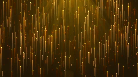 Golden Particle Beams Moving Upward. Golden Rays Rotation. 4K Stock Footage 277707826