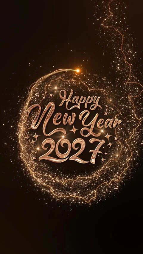 Golden Particle Circle Light Trail Frame on Dark Background Stock Footage 342622618