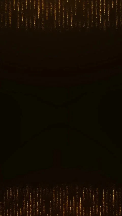 Golden particle data rain vertical frame on dark background, luxury tech lo.. Stock Footage 340812913