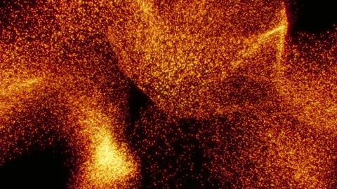 Golden particle dust flow drifting through dark space cinematic loop Stock-Footage 341801662