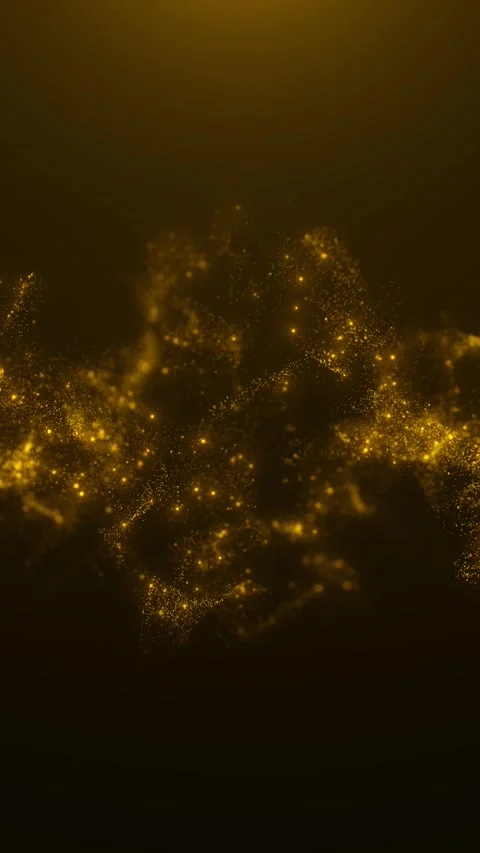 Golden particle energy cloud background glowing dust, abstract wave motion, and Stock Footage 340400793