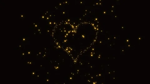 Golden Particle Heart Vortex Stock Footage 341683649