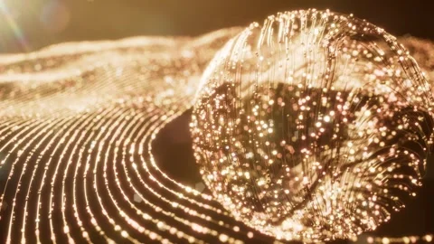 Golden particle light effect dynamic background 库存影片 314294595