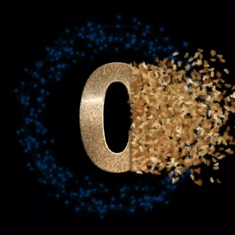 Golden Particle Number Zero Animation Clip Video stock 328898285