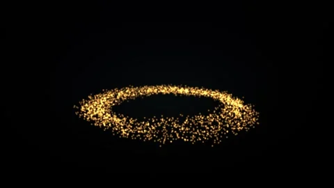 Golden particle orbit creates a mesmerizing, dynamic visual effect Stock Footage 324706897