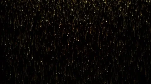 Golden Particle Rain Falling Down on Black Background Stock Footage 321373074