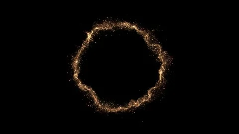 Golden Particle Ring Explosion Overlay Animation shining particles. Shimmering Stock Footage 317577393