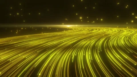 Golden particle river curve flow background Stock Footage 280724181