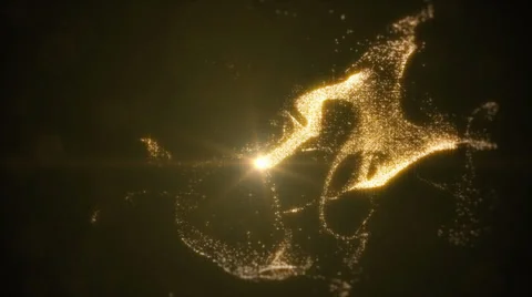 Golden Particle Stream Loop 2 Stock Footage 38401959