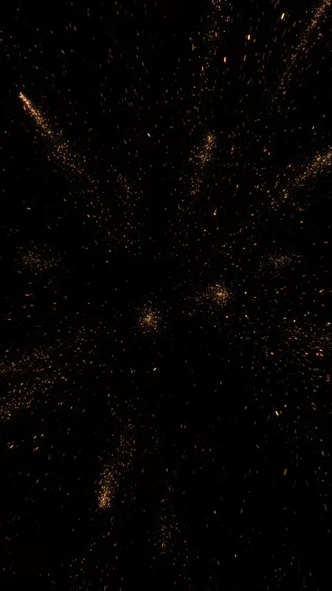 Golden Particle Warp Speed Explosion Tunnel on Black Stock Footage 342629287