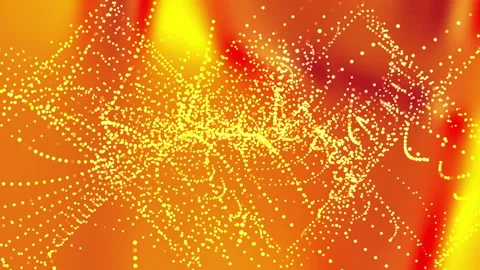 Golden particle wave abstract background yellow red digital motion Stock Footage 328317563