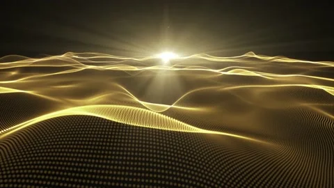Golden Particle Wave Stock Footage 138809674
