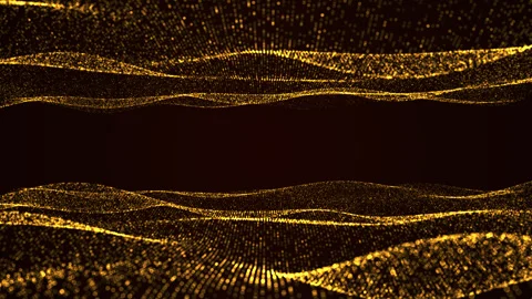 Golden particle wave ocean awards stage background Stock Footage 313781232