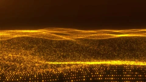 Golden particle wave stage background Stock Footage 280723724