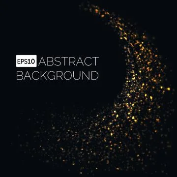 Golden Particles Abstract Background Stock Illustration
