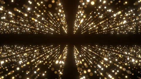 Golden particles background glowing lights Vidéo 121444287